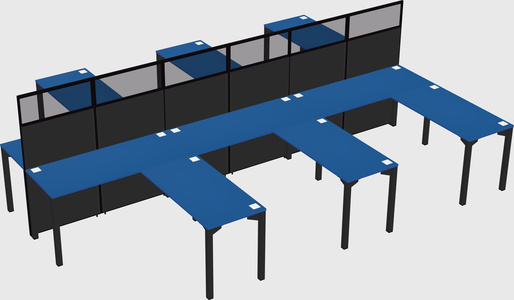 Shared l-shape cubicle