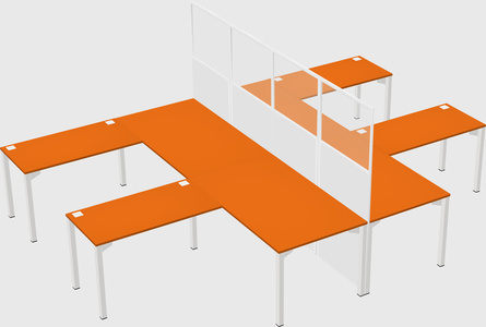 Shared l-shape cubicle