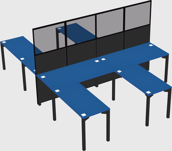 Shared l-shape cubicle