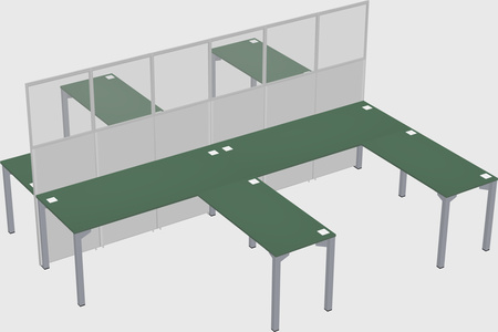 Shared l-shape cubicle