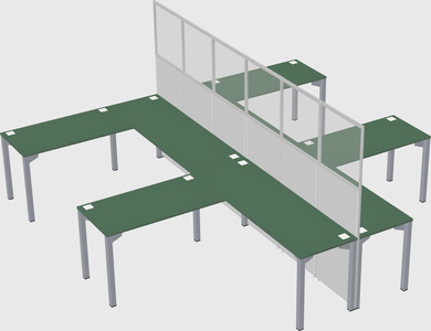 Shared l-shape cubicle