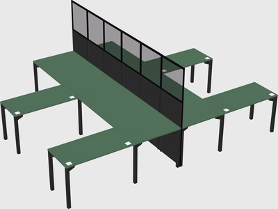 Shared l-shape cubicle