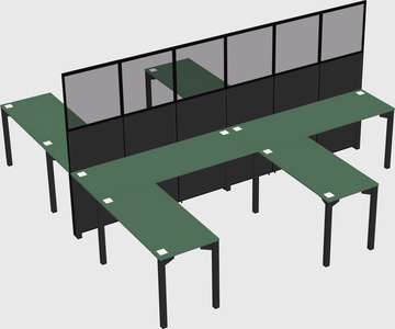 Shared l-shape cubicle