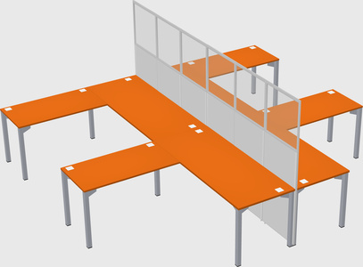 Shared l-shape cubicle