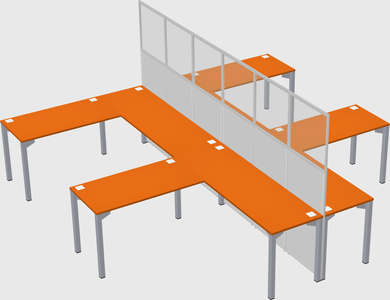 Shared l-shape cubicle