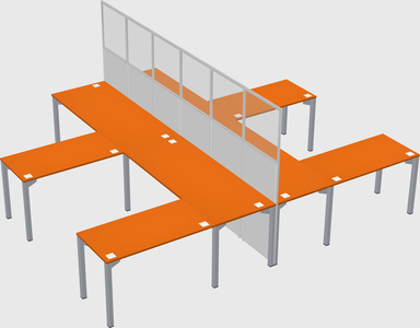 Shared l-shape cubicle