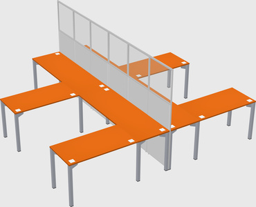 Shared l-shape cubicle
