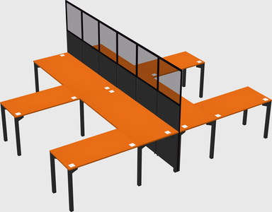 Shared l-shape cubicle