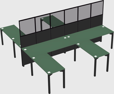 Shared l-shape cubicle