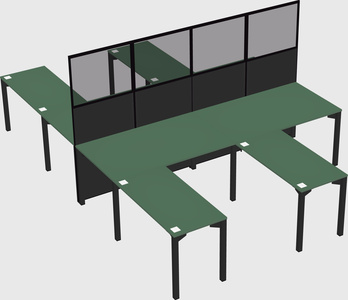 Shared l-shape cubicle