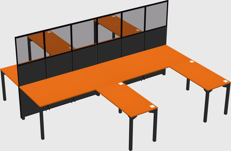 Shared l-shape cubicle