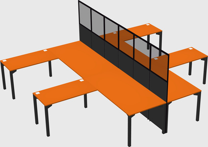 Shared l-shape cubicle