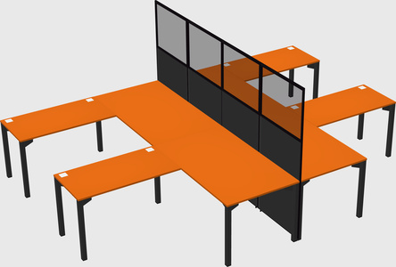 Shared l-shape cubicle