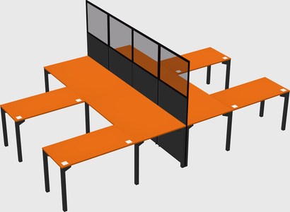 Shared l-shape cubicle