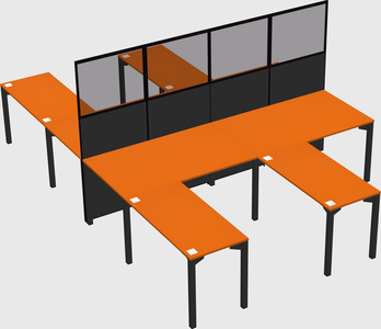 Shared l-shape cubicle