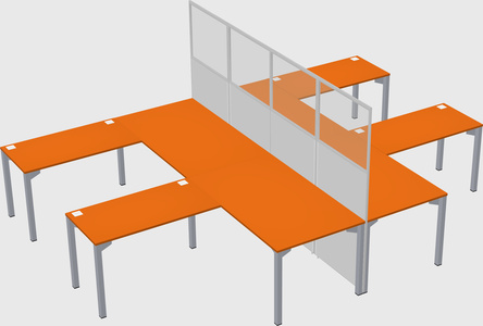 Shared l-shape cubicle