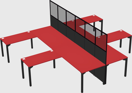 Shared l-shape cubicle