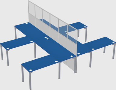 Shared l-shape cubicle