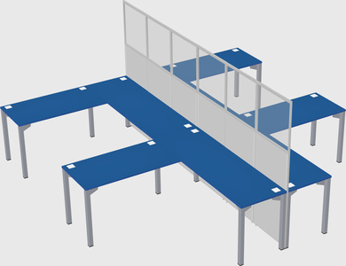 Shared l-shape cubicle