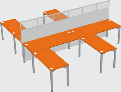 Shared l-shape cubicle