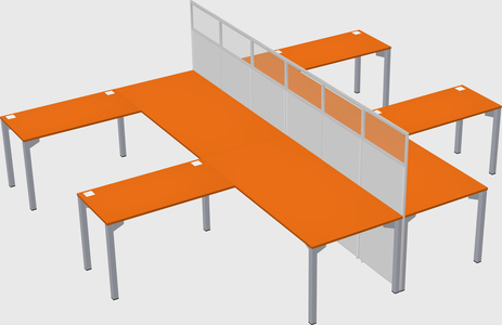 Shared l-shape cubicle