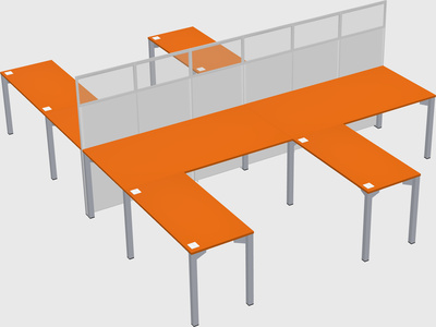 Shared l-shape cubicle