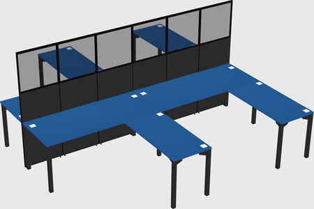 Shared l-shape cubicle