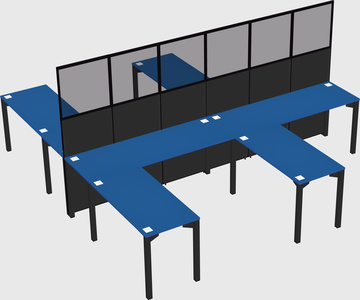 Shared l-shape cubicle