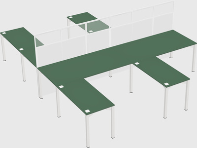 Shared l-shape cubicle