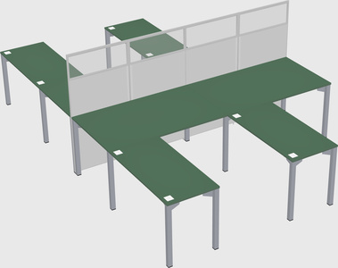 Shared l-shape cubicle