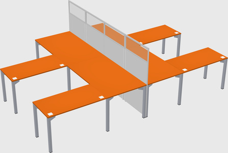 Shared l-shape cubicle