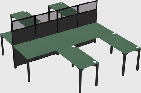 Shared l-shape cubicle
