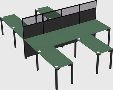 Shared l-shape cubicle