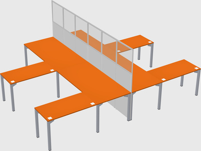 Shared l-shape cubicle
