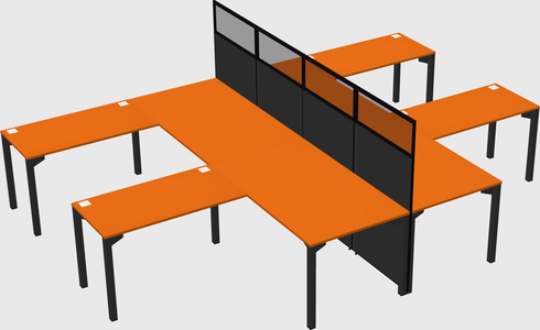 Shared l-shape cubicle