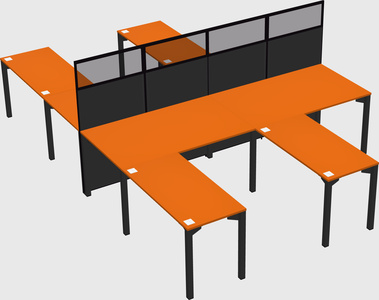 Shared l-shape cubicle