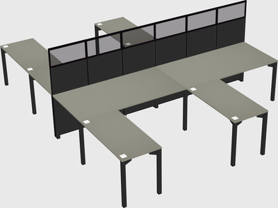 Shared l-shape cubicle