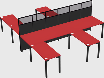 Shared l-shape cubicle