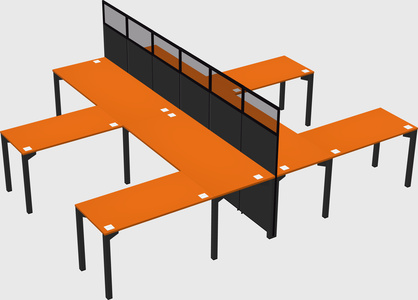 Shared l-shape cubicle