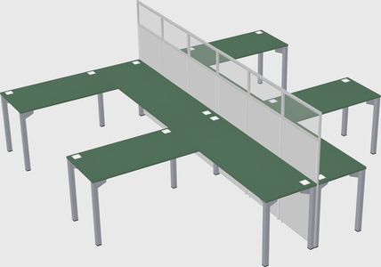 Shared l-shape cubicle
