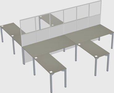 Shared l-shape cubicle