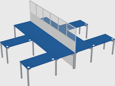 Shared l-shape cubicle