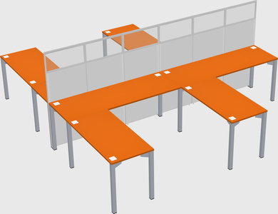 Shared l-shape cubicle