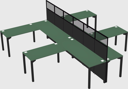 Shared l-shape cubicle