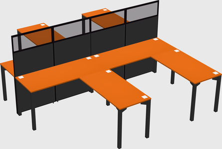 Shared l-shape cubicle