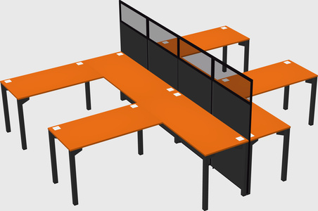 Shared l-shape cubicle