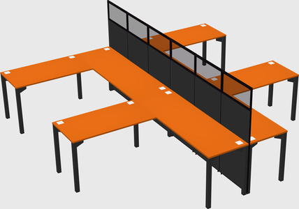 Shared l-shape cubicle