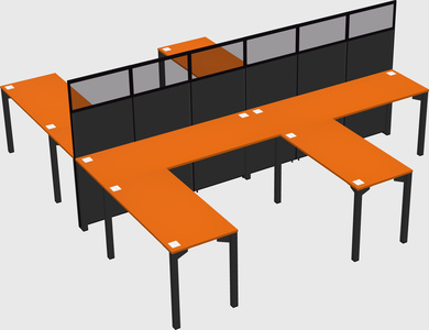 Shared l-shape cubicle