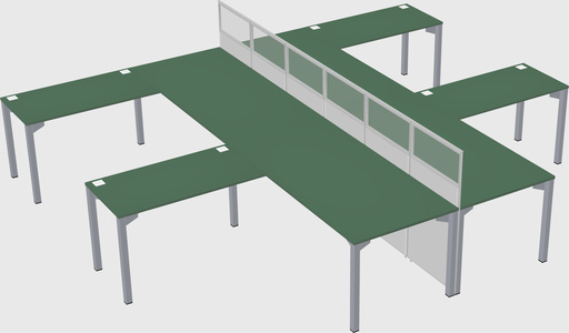 Shared l-shape cubicle