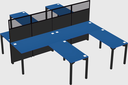 Shared l-shape cubicle